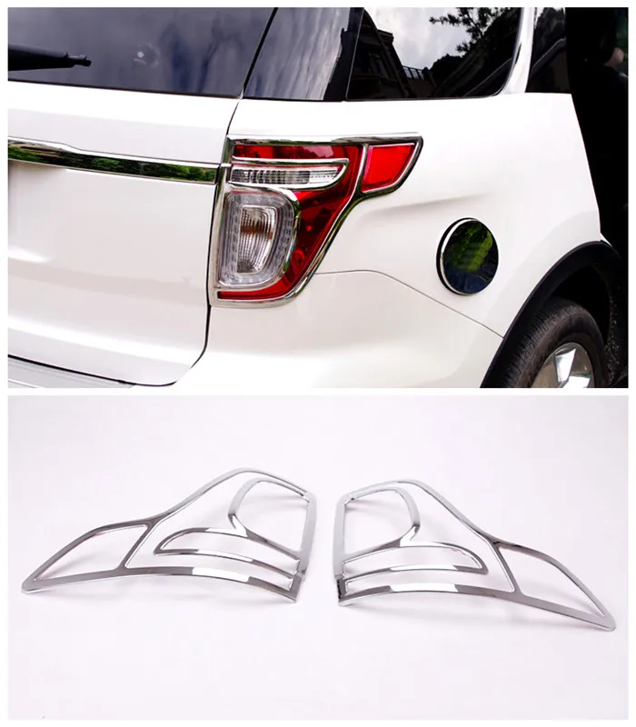 Для Ford Explorer 2011 2012 2013 2014 ABS хромированный задний светильник крышка лампы отделка 2
