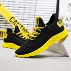 Сетчатые кроссовки для бега, мужские кроссовки, спортивные кроссовки для мужчин, спортивная обувь для мужчин, желтые кроссовки, летние спортивные черные A-352