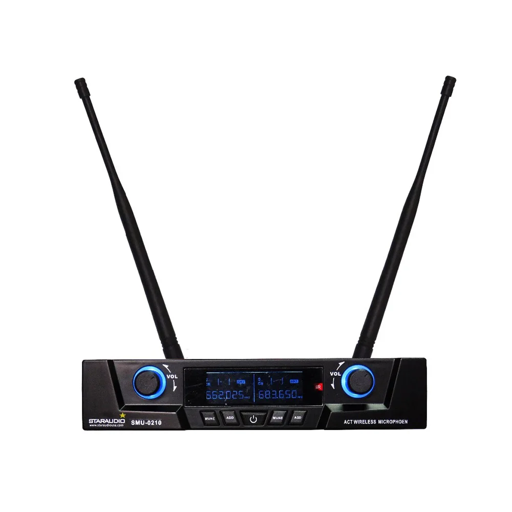 STARAUDIO профессиональный беспроводной микрофон Двухканальный UHF Ручной беспроводной микрофон для сцены вечерние церковные SMU-0210