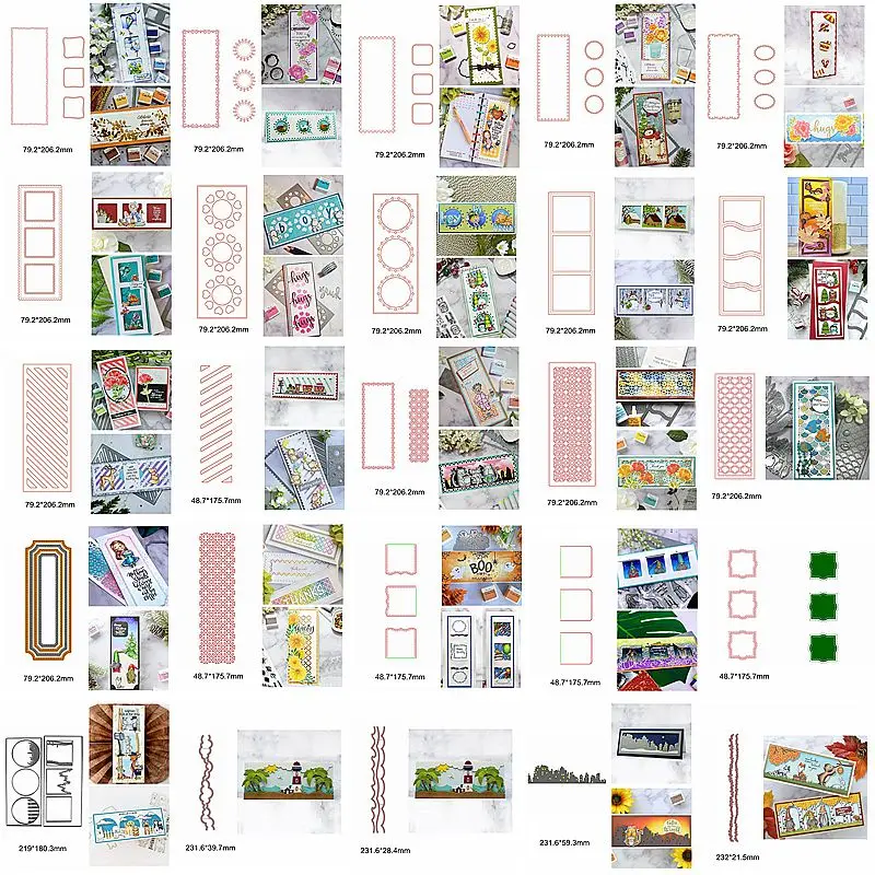 

Metal Cutting Dies Square Round Flower Stripe Hollowed Geometric Shape Make Cards Hot Stencils Scrapbook Craft New Die Cut Hot