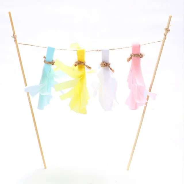 DGZS-378-Banner Красочные Fimo 3D Радужные облака для Топпер для торта «С Днем Рождения» свадебное украшение для торта обертка забавные вечерние принадлежности для кексов - Цвет: DGZS-378-Banner