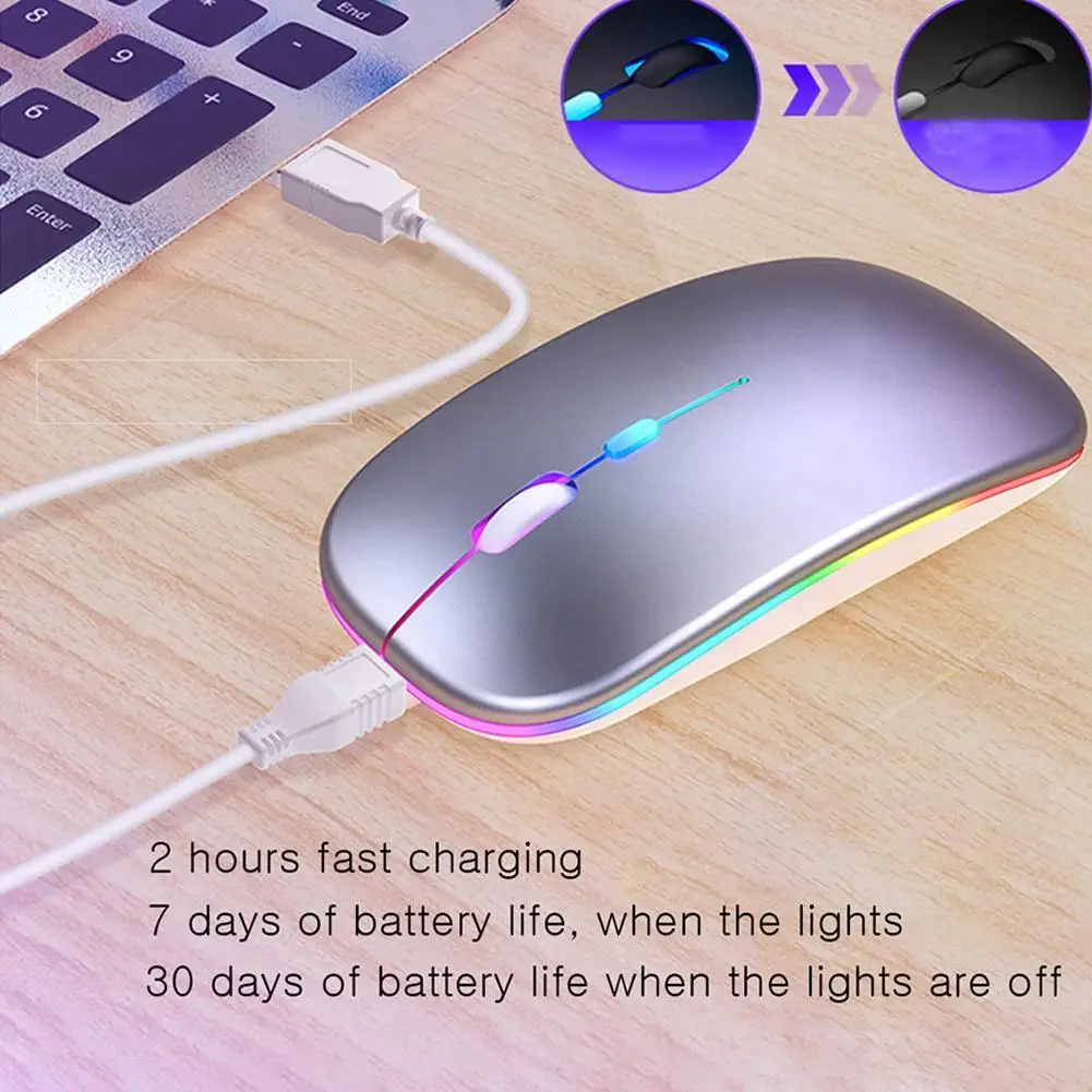

2.4G Wireless Bluetooth LED Mice USB Ergonomic Gaming Mouse for Laptop Computer