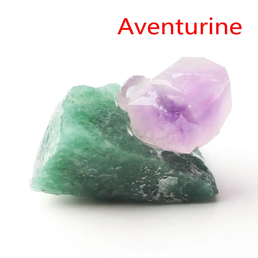green aventurine 1 шт. смешанный природный Аметист Кристалл кластер с рок Грубые каменные минералы образец Рейки Исцеление Декор красочный подарок - Цвет: green aventurine