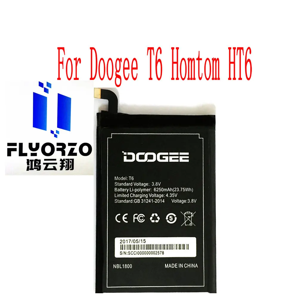 Аккумулятор Doogee T6 6250 мАч для мобильного телефона HT6|Аккумуляторы мобильных