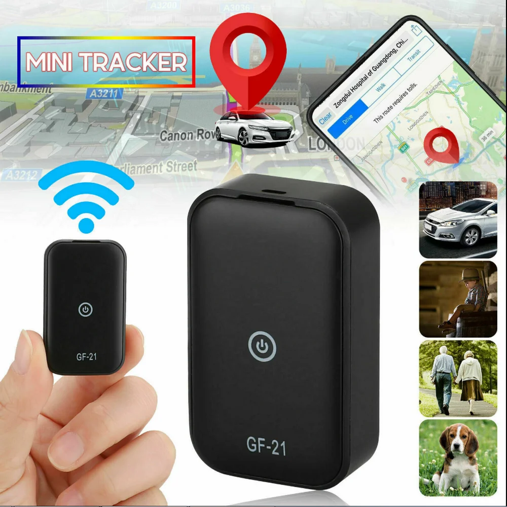 GPS-трекер для авто GF21 мини-локатор с функцией записи голосовым управлением Wi-Fi + LBS