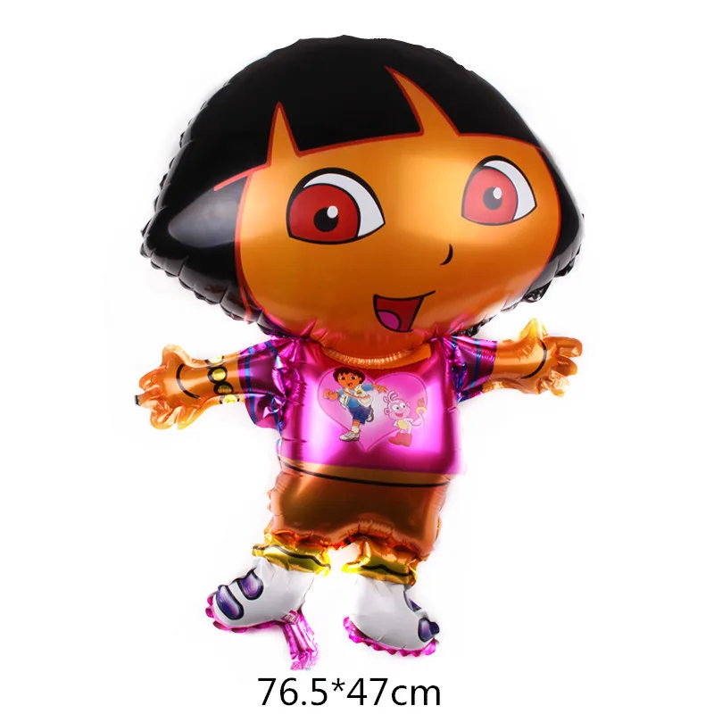 

76.5*47cm 2PCS Cartoon Girl Dora Foil Balloon Birthday Party Decoration Helium Balloon Baby Shower Christmas Globos