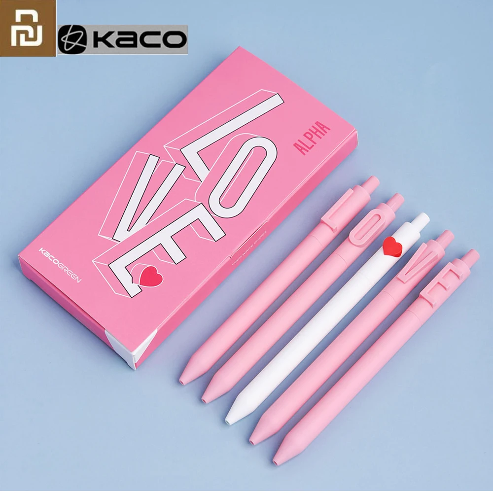 Youpin KACOGREEN Love Pen Alpha Gel Ink 0 5 мм черные чернила ручка для письма гладкая школы и офиса