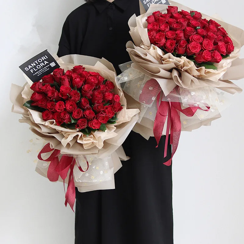 Марля для упаковки подарков в горошек изящная Хепберн букет цветов сетчатые