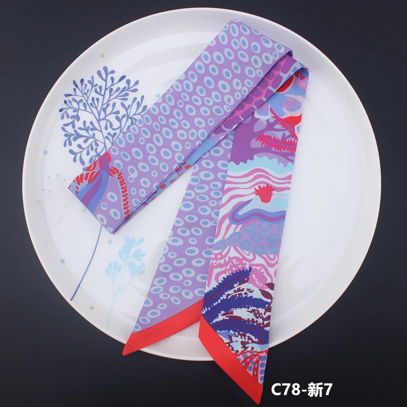 2020 узкий длинный шелковый шарф для женщин новый дизайн тонкий фирменный