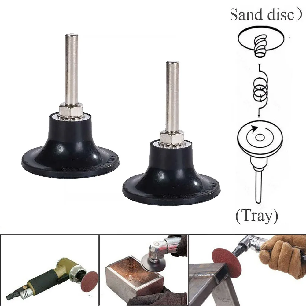 

2 Pack 2" Roll Lock Sanding Disc -Rubber Backing Pad Holder 1/4" Shank Mandrel Heavy Duty Rubber Pad