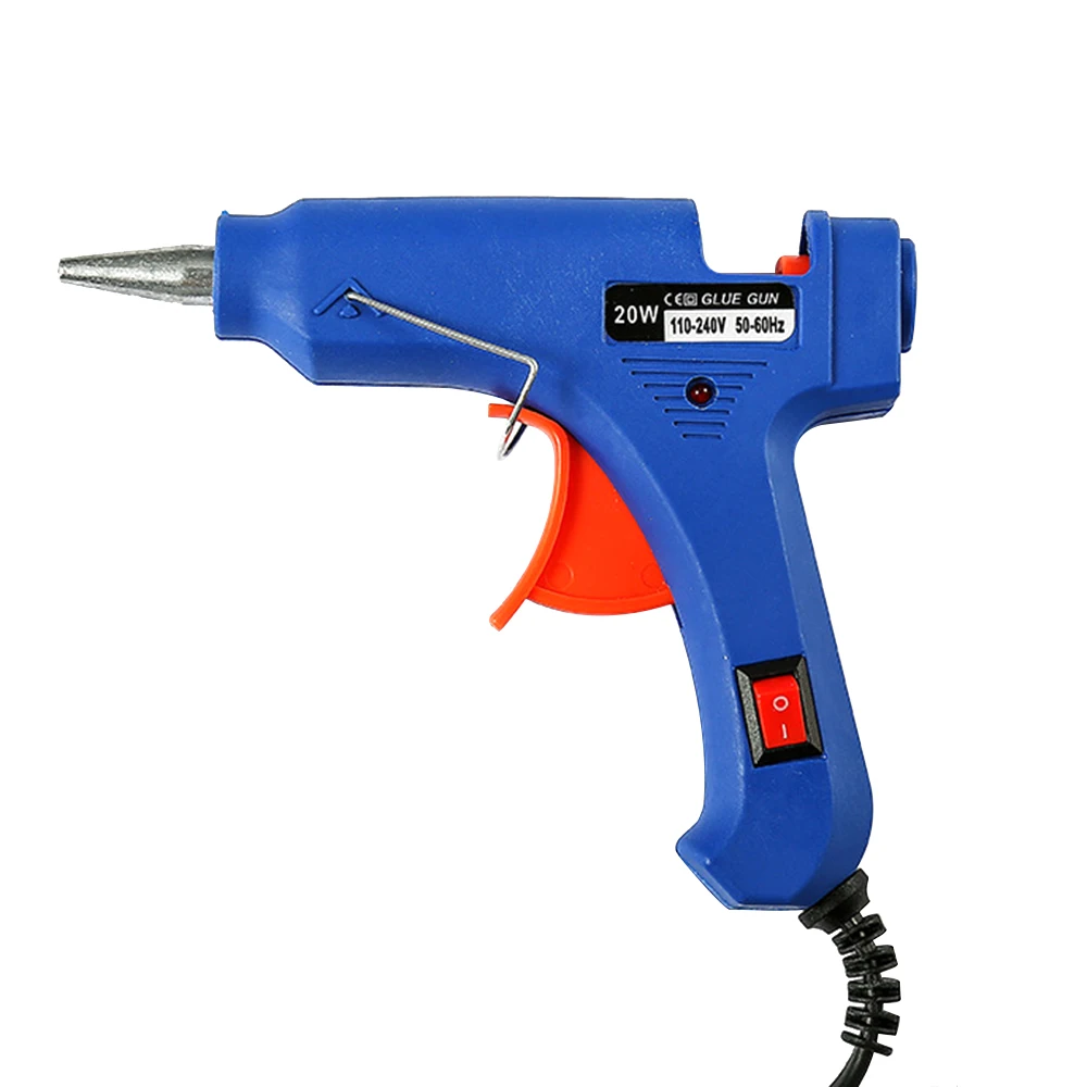 Синий 20 Вт переключаемый клеевой пистолет 7 мм маленький горячий Сол стержень