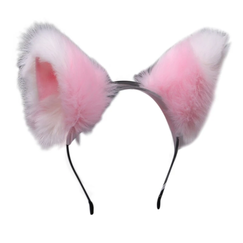 

2021 Women Realistic Furry Animal Ears Headband Lolita Kawaii Anime Cosplay Hair Hoop