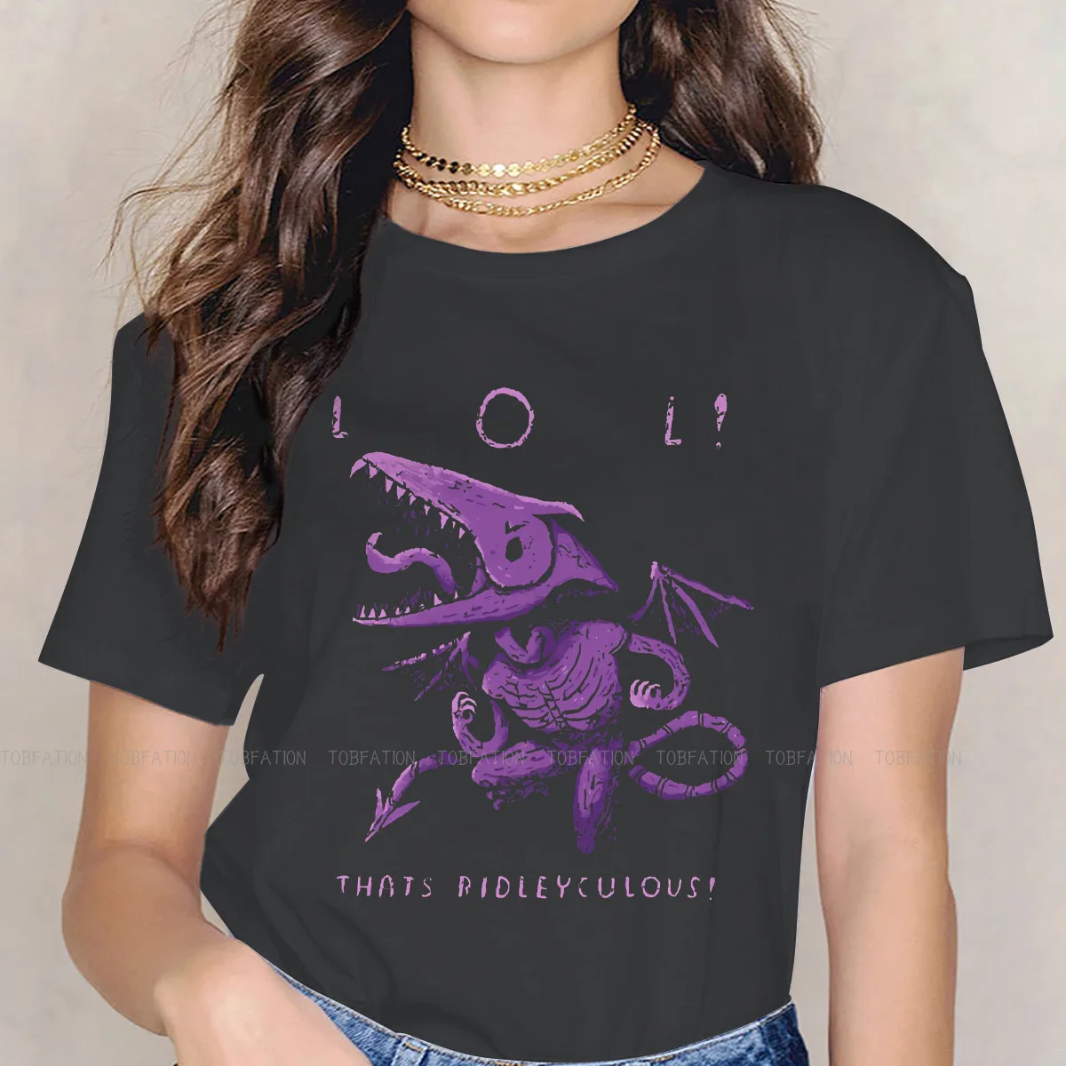 

Женская футболка Ridleyculous Metroid Samus Aran, графические топы для девочек, Хлопковая женская футболка 5XL, юмор, хипстерский подарок