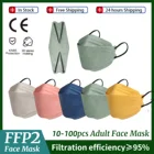 1050100 шт. маска для взрослых fpp2 одобренная ffp2mask 4d Корейская маска с рыбками черная респираторная маска ffp 2 kn95 маски для лица pff2 ffp2