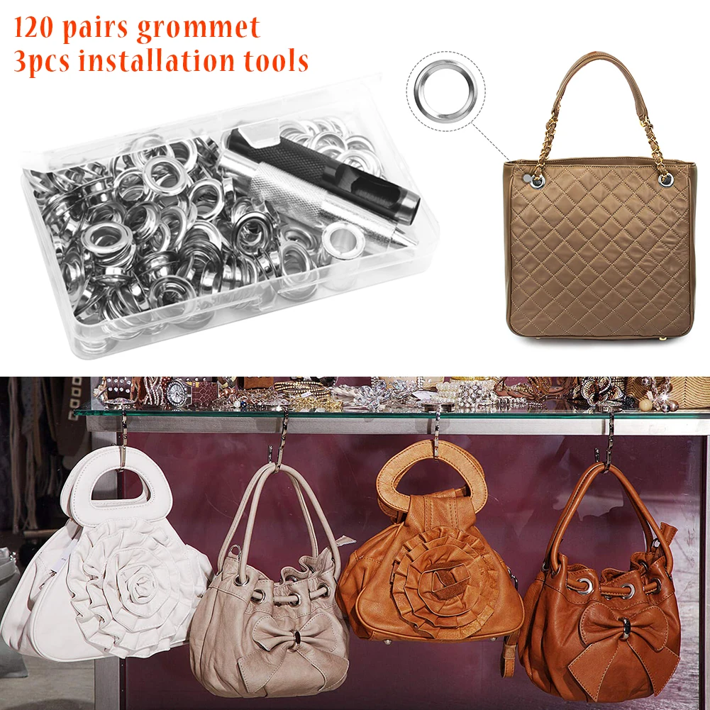120 пар комплект для втулки с дырками ремонта багажа 12 мм Металлические люверсы