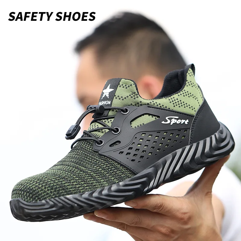 Work Safety Shoes Woman Mens Applicable Outdoors Steel Toe Anti Smashing Anti-slip Puncture Proof Work Boots Breathable Sneakers  - buy with discount