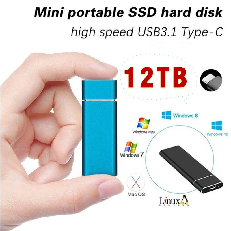 HDD 16TB External Solid State Drive 12TB Storage Device Hard Drive Computer Portable SSD Mobile Hard Drive ssd external drive