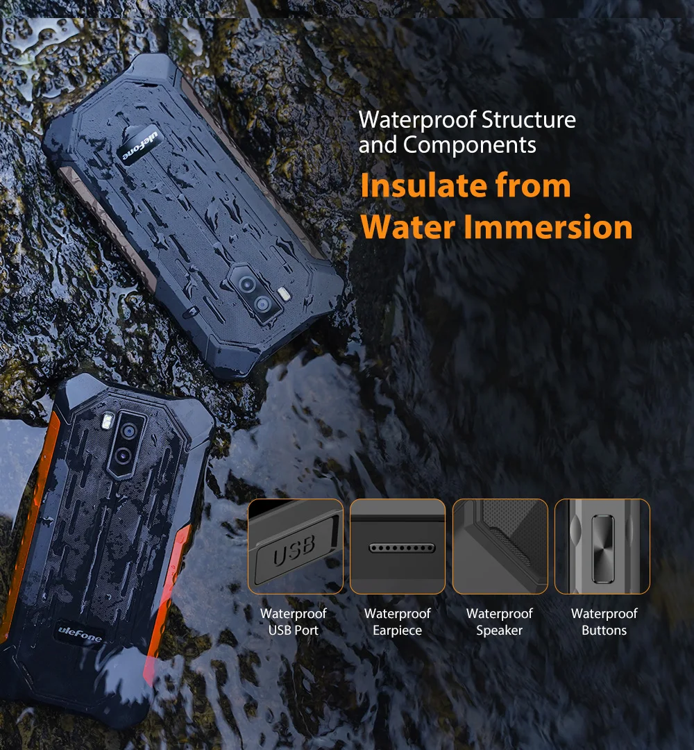 Ulefone Armor X5 MT6763 Octa core ip68 Rugged Waterproof Smartphone Android 9.0 RAM 3GB ROM 32GB NFC 4G LTE 5000mAh Mobile Phone