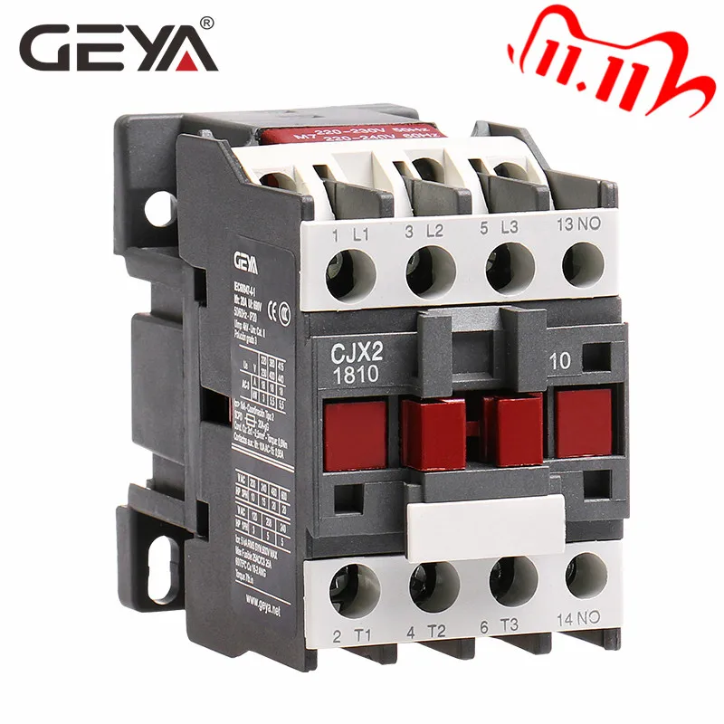 GEYA CJX2 1810 Din Rail магнитный контактор переменного тока цена 220V или 380V Промышленный 18A