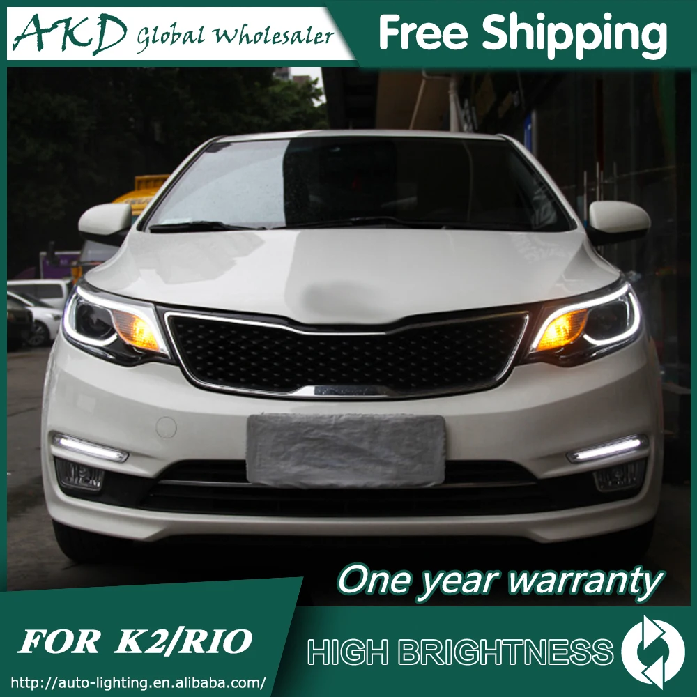 Автомобильная фара AKD для Kia K2 новинка 2015 2017 светодиодный фонарь Rio ДХО