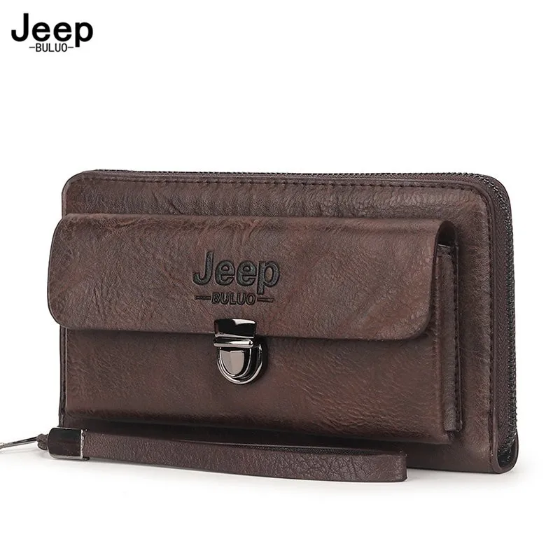 

Jeep Buluo Long Wallet Men Clutch Bag Large Capacity Male Big Purse Phone High Quality Business Handbag For Man