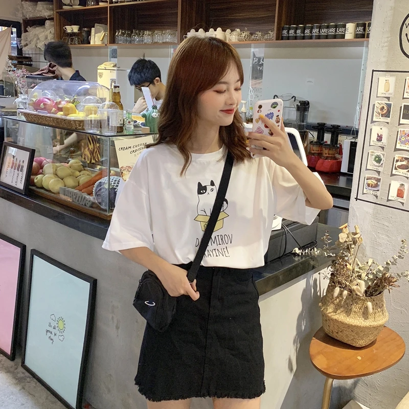 Женские футболки летняя футболка с коротким рукавом женская в стиле Харадзюку