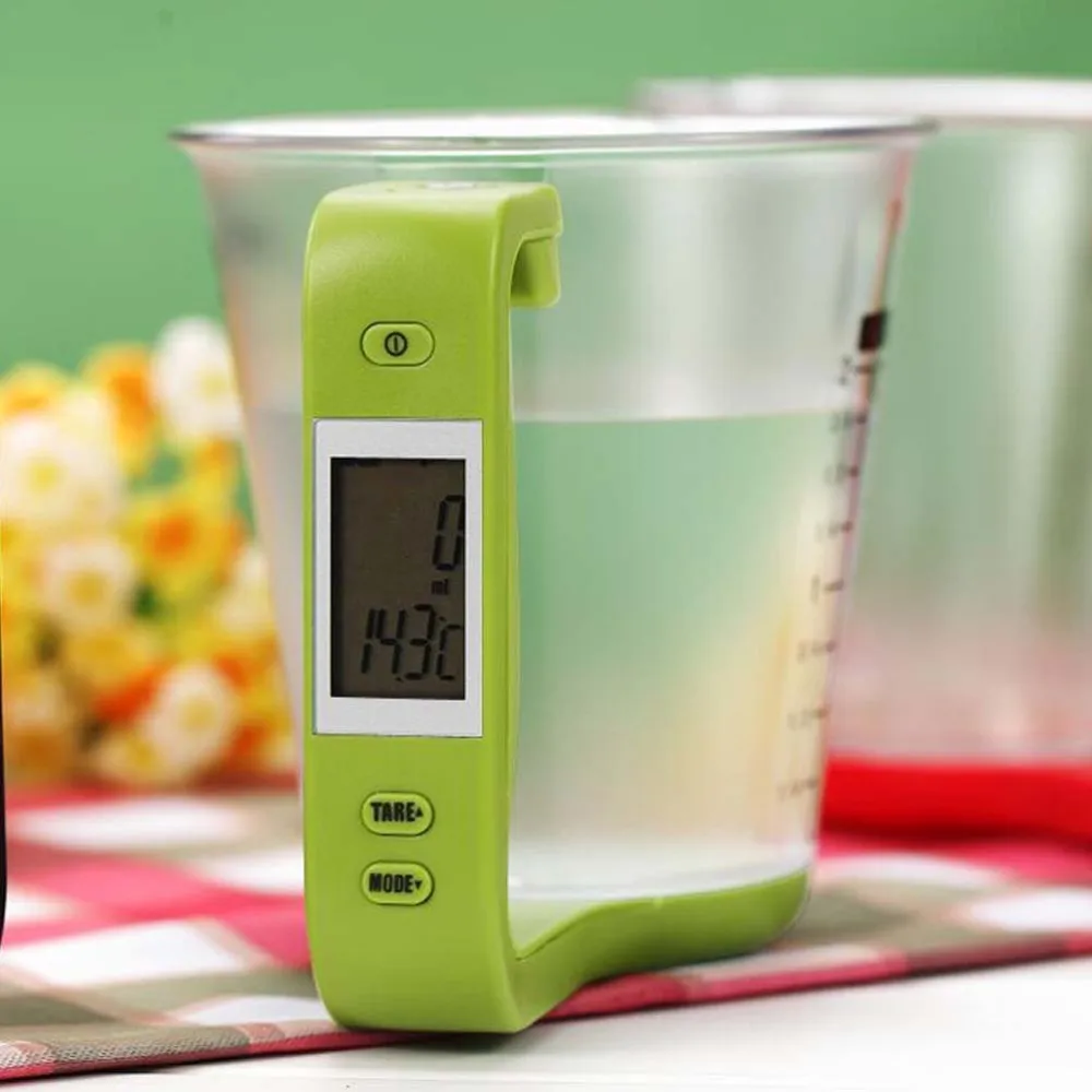 

Multifunction Digital Measuring Cup Electronic LCD Display Kitchen Measuring Cup 1000g/1g Powder Cup (Light Green)