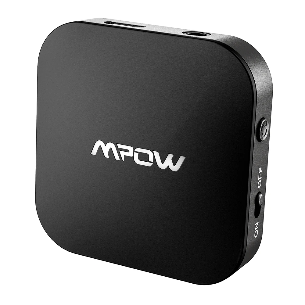 Black Mpow Bluetooth 5,0 адаптер передатчик 22H время воспроизведения APTX/APTX-LL беспроводной адаптер передатчик для ТВ/дома/автомобиля/наушников - Цвет: Black