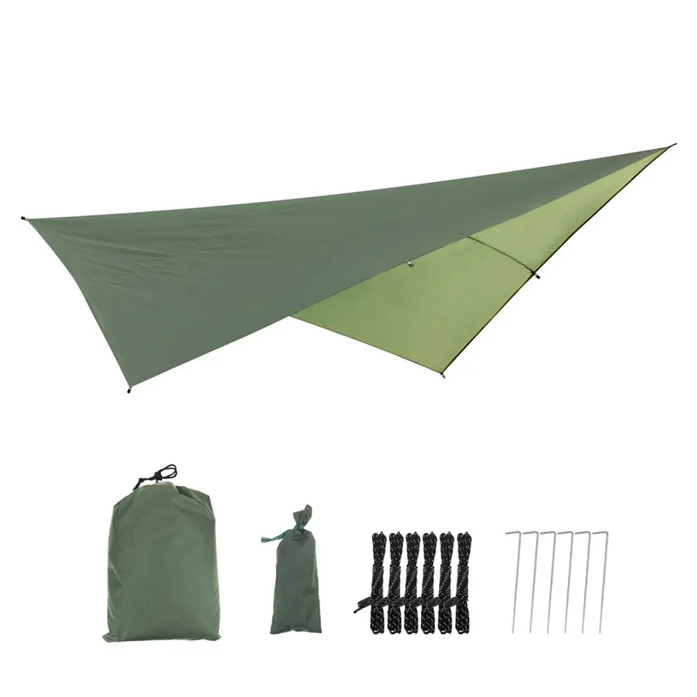 

Portable Lightweight Camping Hammock And Tent Awning Rain Fly Canvas Waterproof Dwaterproof Water Mosquito Net Canopy