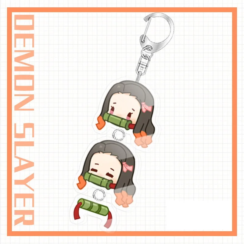 

Popular Anime Demon Slayer Kimetsu No Yaiba Keychain Pendant Student Backpack Give Friend Key Ring Christmas Birthday Gift