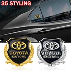 3D металлическая наклейка на боковое окно автомобиля, наклейка на корпус с рисунком пшеницы, ушные наклейки для Тойота, авенсис Камри TRD Prado Mirai Land Cruiser 4WD