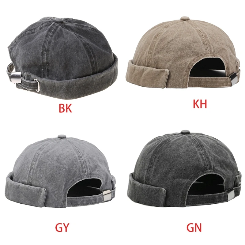 

Vintage Street Dance Hip Hop Hat Adjustable Brimless Melon Beanie Cap for Unisex