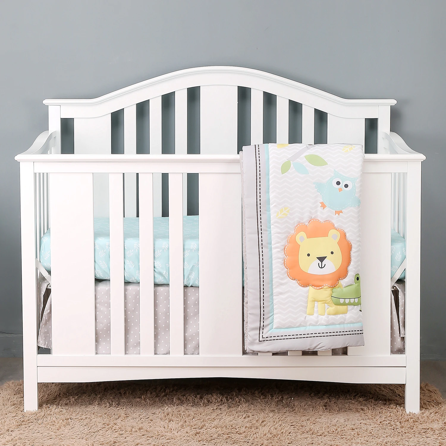 

Комплект из 3 предметов, серый кроватки Постельное белье для мальчиков и девочек, детские хлопковые носки унисекс для маленьких Постельное ...