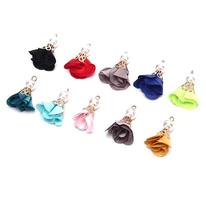 10 шт. цветные бусины фонарь с пряжкой золотистые колокольчики Цветочная кисточка