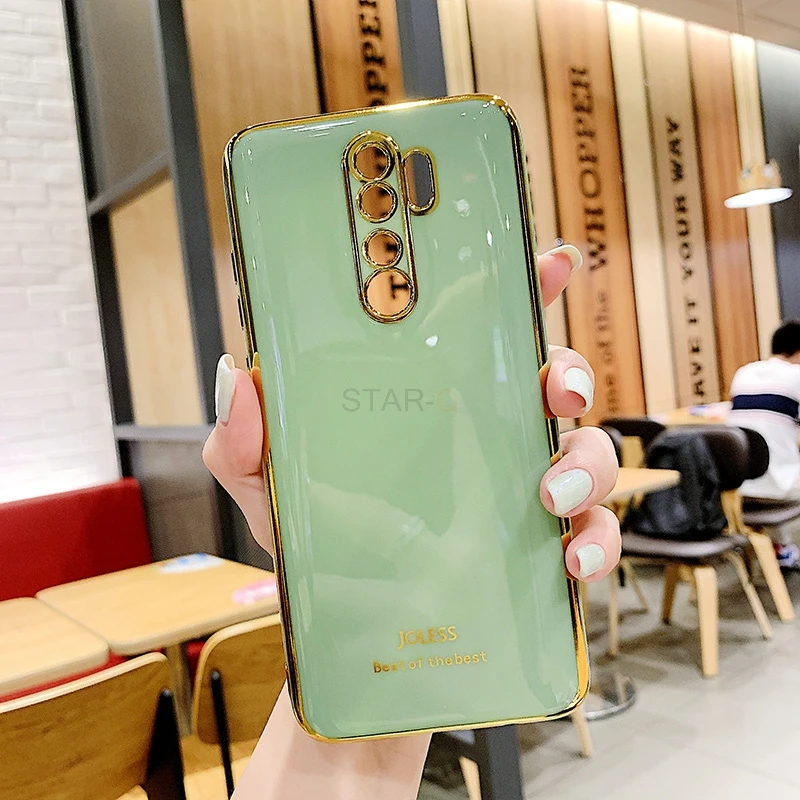 Ins Luxury Plating Glossy Mirror Phone Case On For Xiaomi Redmi 9 Redmi9  Soft Silicone Protective Back Cover Funda Etui