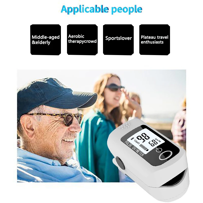 Пульсоксиметр Пальчиковый с OLED-экраном измеритель пульса и уровня кислорода в