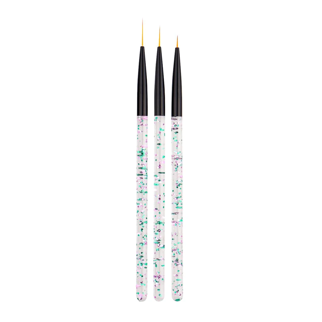 

Pack of 3 Nail Art Liner Brushes, UV Gel Painting Nail Design Brush Pen, Nail Dotting Painting Drawing Pen