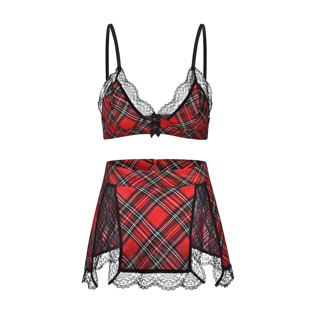 Летний женский винтажный костюм для ролевых игр красный бюстгальтер и мини-юбка