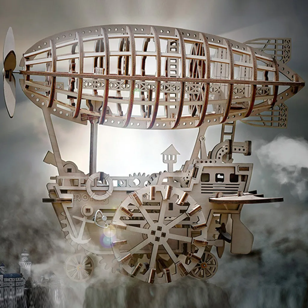 

3D DIY деревянные игрушки ручной работы Airship трехмерная головоломка кодовая коробка Монтессори обучающая игра для детей и взрослых подарки