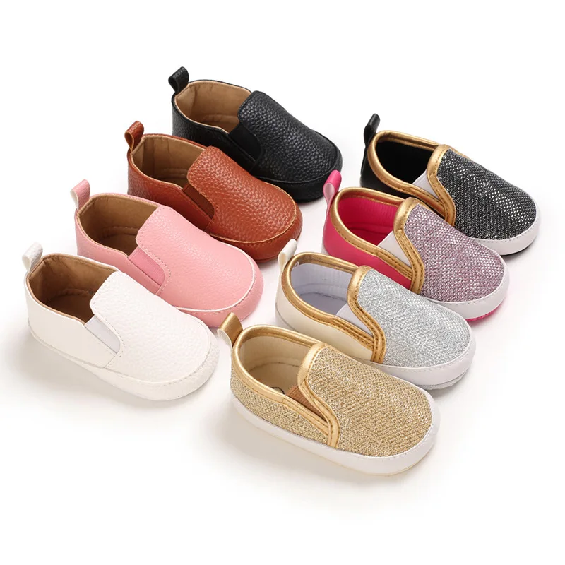 New Baby Shoes Baby Boy Girl Shoes Girl Newborn Soft Sole PU Leather Casual Toddler Shoes 0-18 Months First Walkers Moccasins