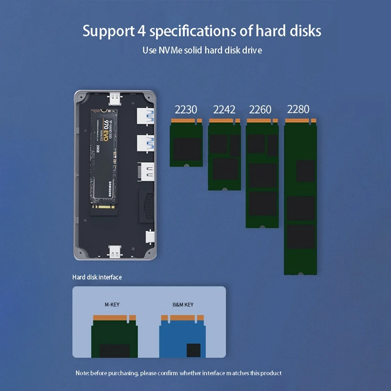 

Nvme Solid State Mobile Hard Disk Box Type-C Docking Station with HDMI Laptop Hub Suitable for Computer Mobile Phone
