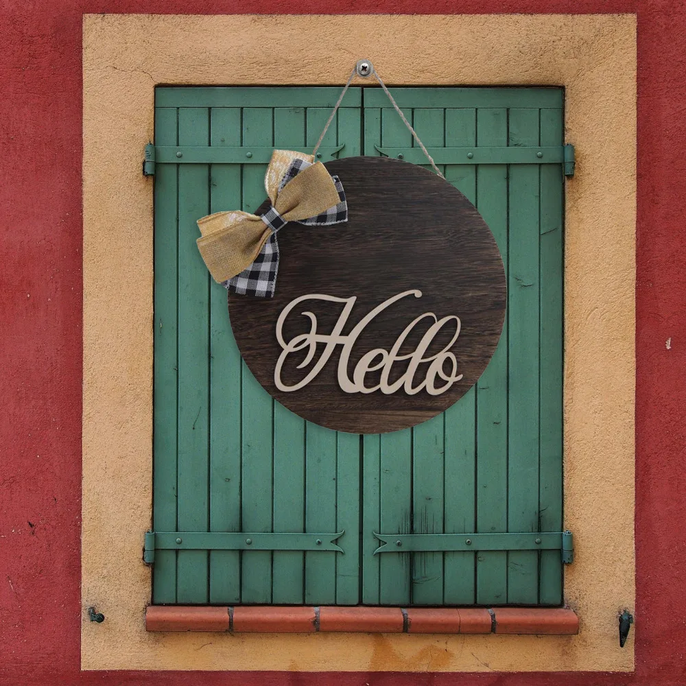 

Welcome Sign Door Ornaments Wooden Hanging Signs Outdoor Home Decoration