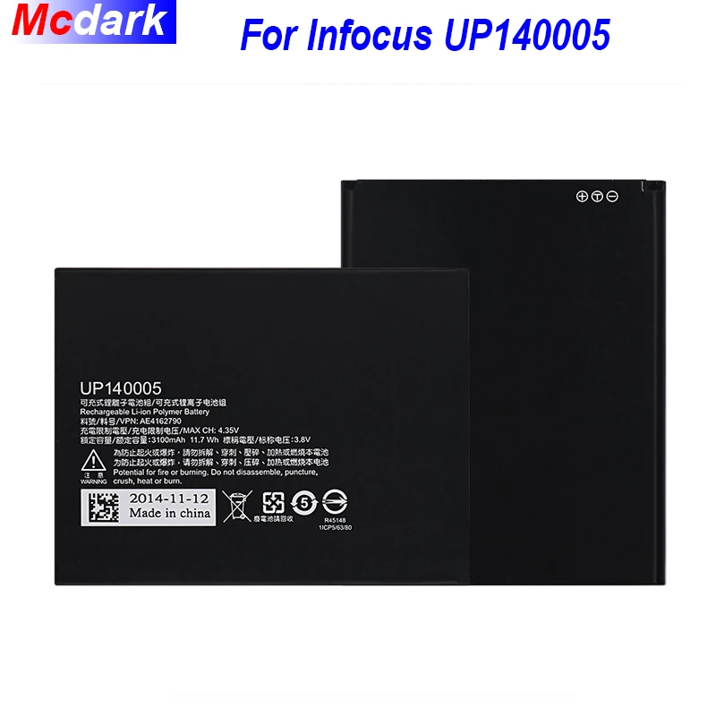 3100 мА/ч UP140005 Батарея Защитная пленка для Infocus M320 M320m M320u с рукавом &quotлетучая
