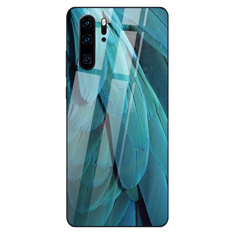 01 Чехол из закаленного стекла для huawei P30 P20 Lite mate 20 Lite перо черный чехол s для huawei Honor 9 10 Lite 8X MAX P Smart Z Nova 3 - Цвет: 01