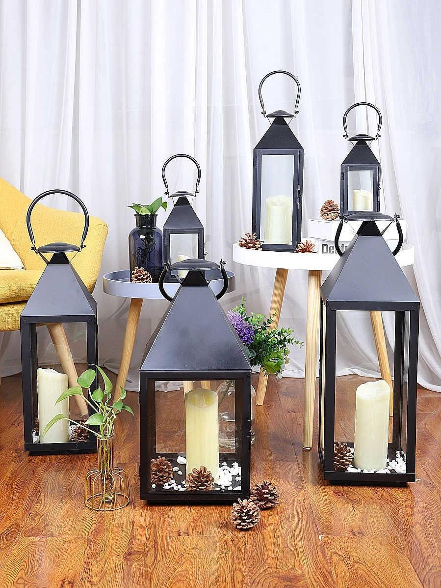 Металлические ветрозащитные подсвечники винтажные фонарики урагана наружные