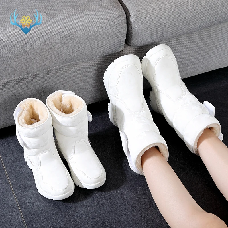 Женские зимние сапоги Однотонные камуфляжные модные брендовые