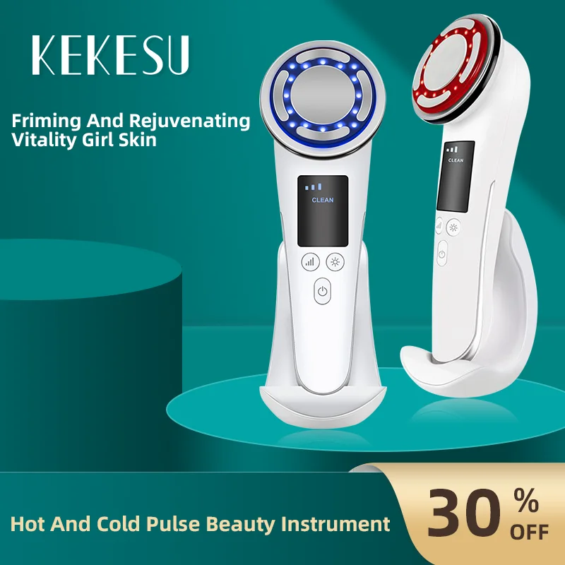 

Home Beauty Instrument Ion Vibration Massage Instrument Face Micro-current Pulse Cold and Hot Color Light Beauty Instrument