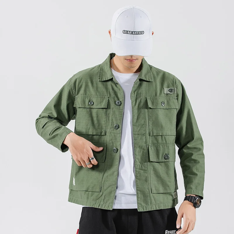 Мужская уличная одежда с несколькими карманами однотонные свободные