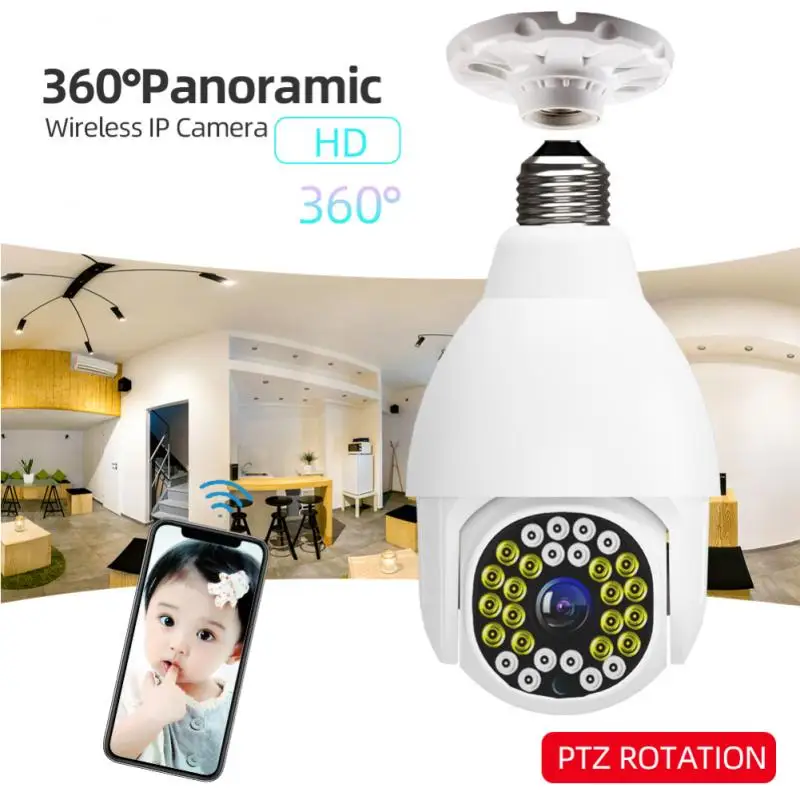 

360°Panorama IP Camera Full HD Wifi Camera,Smart Light Bulb Home Security CCTV Surveillance Pet Camera Baby Monitor Hot Sale