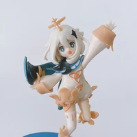 anime genshin impact model toys paimon 14cm cute beautiful girl greeting gesture standing position pvc collection figurines toys